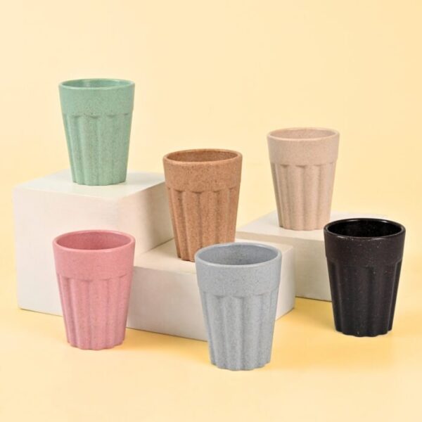 Cutting Chai Cups – Set of 6 | 100 ml | Unbreakable Cups Made with Rice Husk & Bamboo | Microwave Safe | Hot & Cold Servings