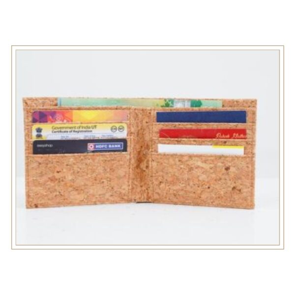 Sustainable Cork Bi-Fold Wallet with Multiple Card Compartments and Natural Speckled Texture for Eco-Friendly Daily Carry