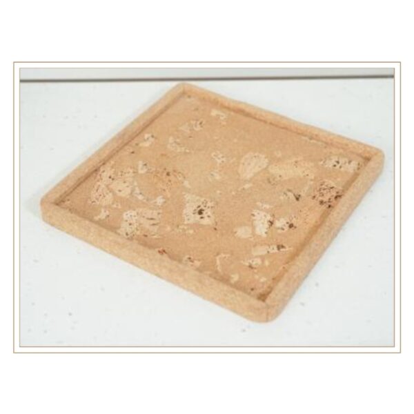 Natural Cork Square Serving Tray with Raised Edges for Elegant Table Setting