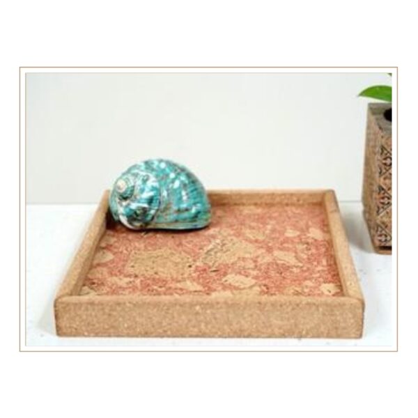 Premium Cork Display Tray with Warm Natural Texture Perfect for Coastal Décor and Organic Home Styling Elements