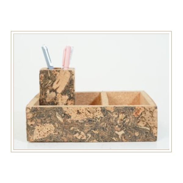 Versatile Foldable Cork Catchall Tray for Organizing Keys, Eyewear, and Everyday Pocket Items