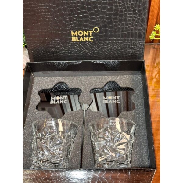 Mont Blanc Crystal-Cut Glass Set In Premium Gift Box