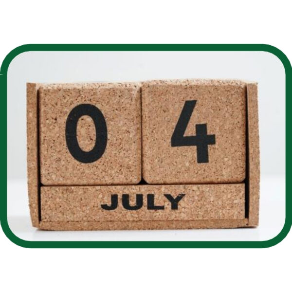 Compact Cork Perpetual Calendar with Date and Month Blocks for Desktop Organization