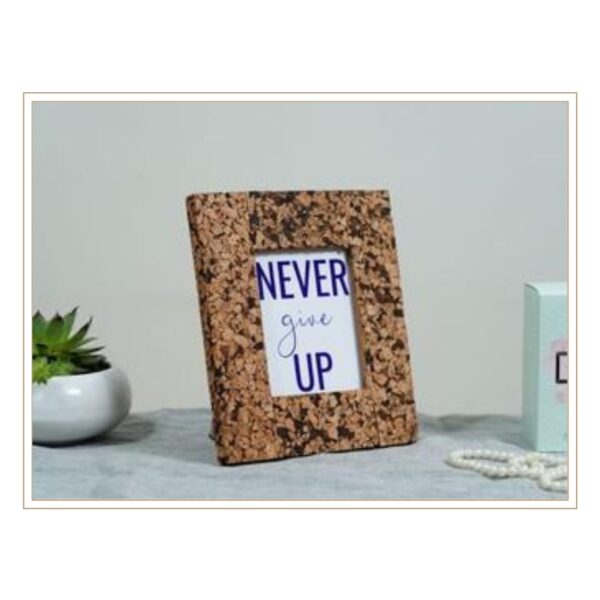 Rustic Standing Cork Photo Frame for Motivational Decor