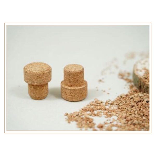 Specialized Two-Step Cork Plugs for Industrial, Lab, or Decorative Applications and Enhanced Sealing Performance