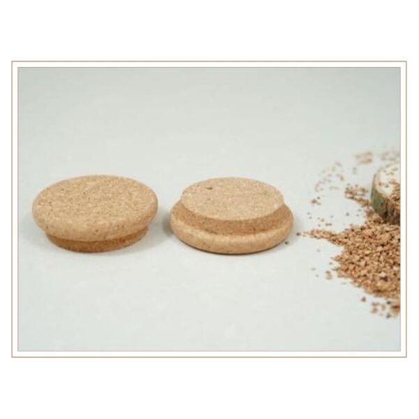 Circular Flat Cork Lids with Flanged Edge for Airtight Sealing of Jars, Containers, and Laboratory Beakers