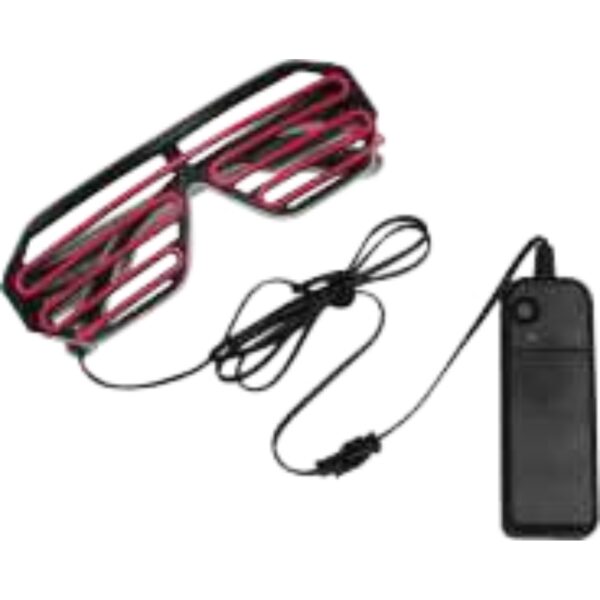 Classic Rectangular Frame LED Glasses With Wired Controller for Stylish and Illuminated Night Parties or Performances