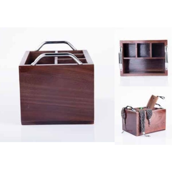 Premium Wooden Utility Box with Metal Handles – Versatile Multi-Section Organizer for Desk and Home – 100% Made in India