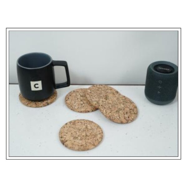 Set of Durable Eco-Friendly Square Cork Coasters for Ultimate Heat and Moisture Protection in Modern Home, Office, and Hospitality Spaces
