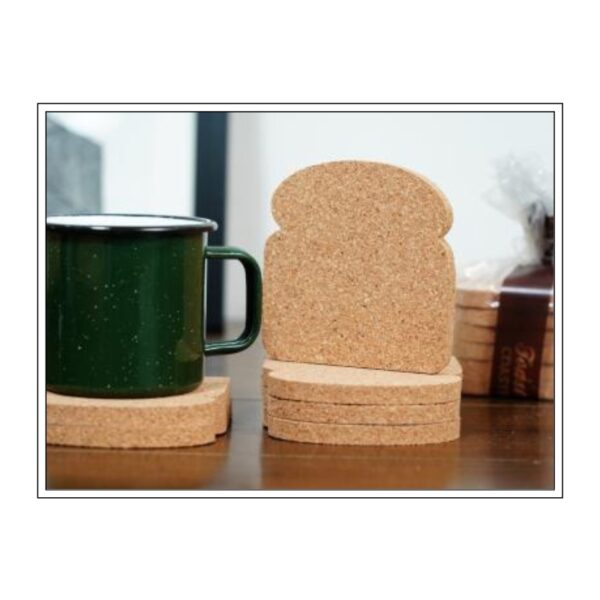 Whimsical Toast-Shaped Eco-Friendly Cork Coaster Set for Fun and Functional Beverage Service
