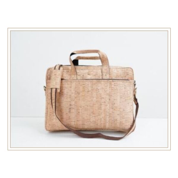 Classic Natural Cork Laptop Bag with Minimalist Design and Organic Texture for Sustainable Professional and Student Use