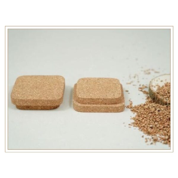 Square Cork Container Lids with Raised Flange for Secure and Stylish Storage of Specialty or Delicate Items