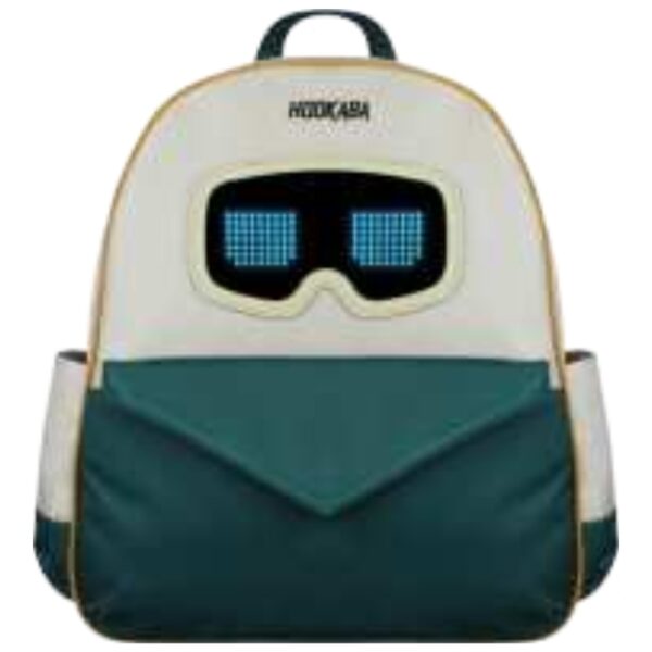Playful Tech Robot Backpack With Animated Pixel Eyes And Stylish Dual-Color Design For Kids And Creative Adults