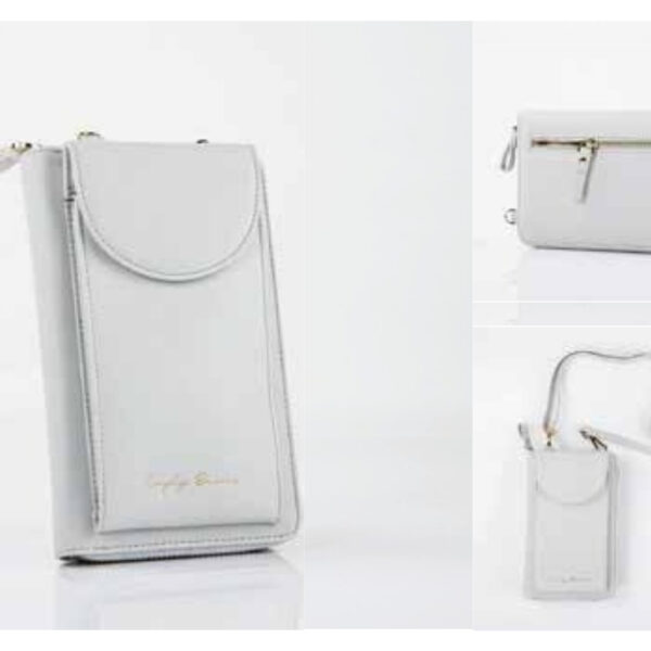 Classic White Faux Leather Multi-Pocket Sling Bag with Zipper Closure and Detachable Strap – 100% Made in India