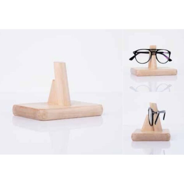 Modern Minimalist Wooden Eyeglasses Display Stand – Functional Tabletop Holder for Reading and Optical Glasses – 100% Made in India