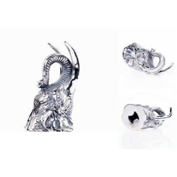 Intricate Silver Decorative Bowl Featuring a Majestic Ram Head and Ornate Nature Motifs – 100% Made in India