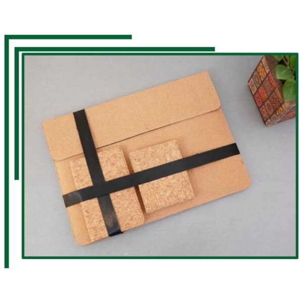 Smart Sustainable Cork Office Folder Set With Card Holders And Designer Strap For Work And Documents Organization