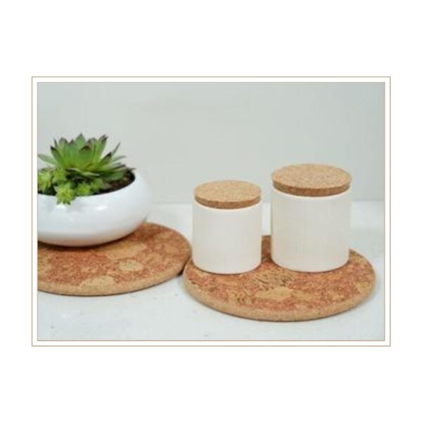 Warm Coral-Toned Cork Coasters with Natural Speckled Pattern for Colorful Table Settings and Stylish Beverage Service