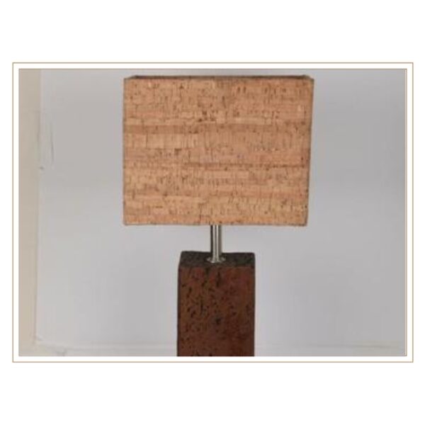 Rectangular Cork Lamp with Darker Base