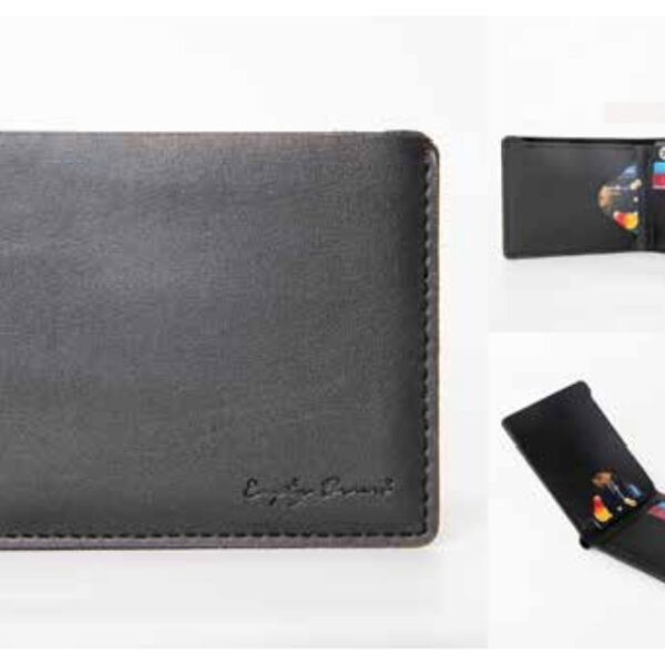 Classic Black Smooth Leather Bi-Fold Wallet – Timeless Premium Accessory for Everyday Sophistication – 100% Made in India