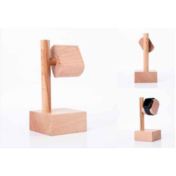 Contemporary Minimal Wooden Smartwatch Stand – Universal Charging Display Dock for Wearable Devices – 100% Made in India