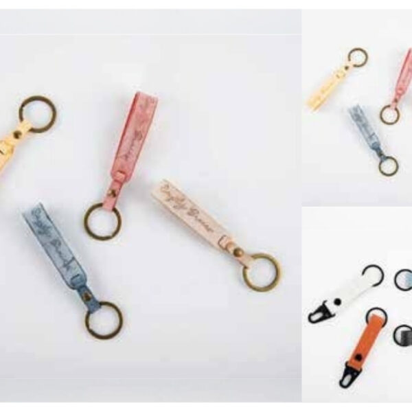 Pastel Leather Strap Keyrings Collection with Antique Brass Rings – 100% Made in India