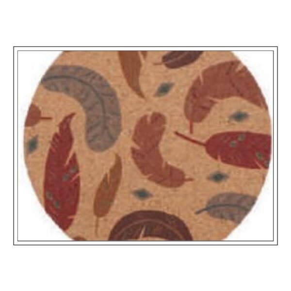Set of Eco-Friendly Round Cork Coasters with Autumn Leaves Print for Seasonal and Artistic Tabletop Décor