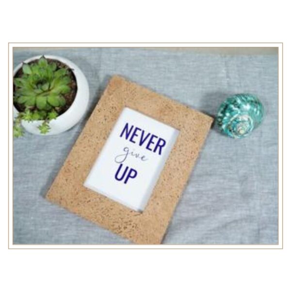 Minimalist Cork Photo Frame Highlighting Motivational Quote for Modern Decor