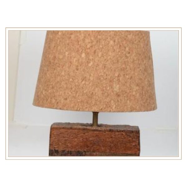 Eco-Friendly Cork Table Lamp with Tapered Shade for Modern and Sustainable Interior Design