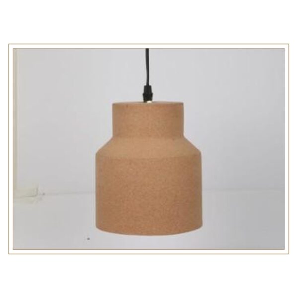 Contemporary Eco-Friendly Cork Pendant Lamp with Structured Form for Modern and Sustainable Living Spaces