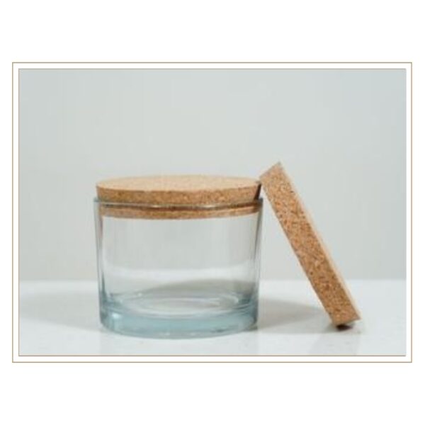 Modern Glass Storage Jar with Airtight Flat Cork Lid for Organizing Pantry, Kitchen, or Craft Supplies