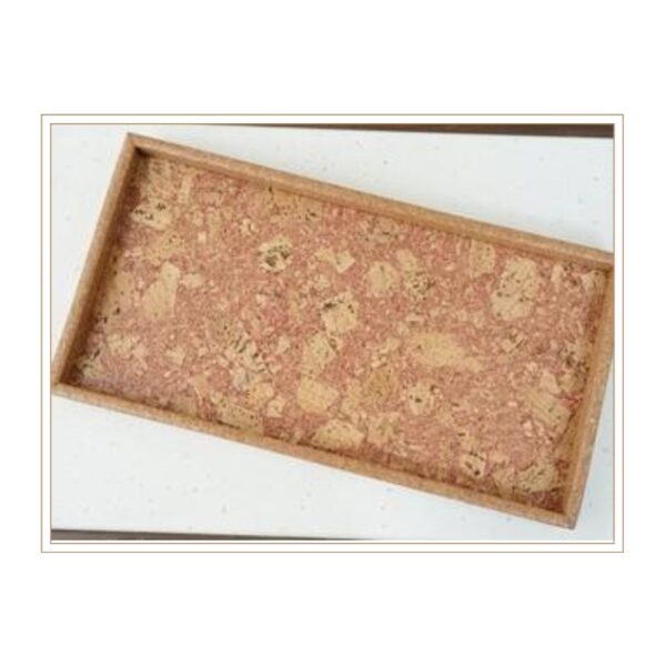 Spacious Natural Cork Serving Tray with Deep Raised Sides for Secure Food Service and Multi-Purpose Home Organization