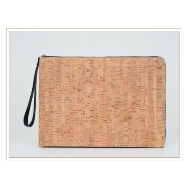 Professional Cork Document Holder with Secure Zipper and Wrist Handle for Sustainable Business and Travel Organization