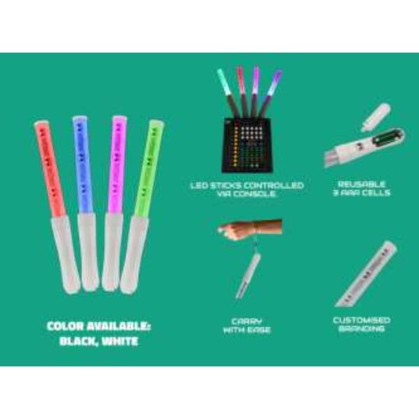 Console-Controlled LED Glow Sticks With Multiple Color Options For Concerts, Sports, And Interactive Live Entertainment