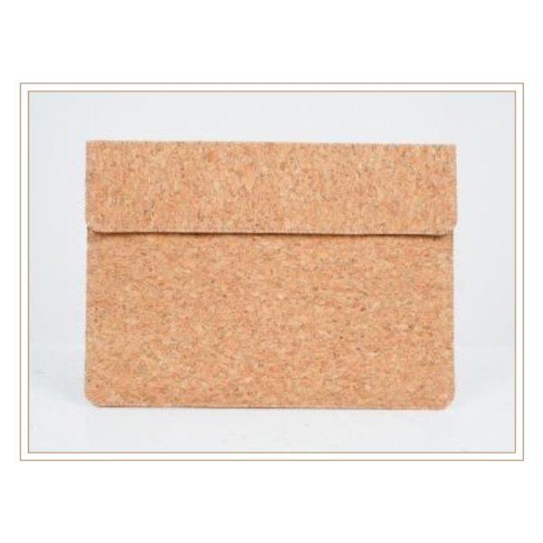 Eco-Friendly Cork Laptop Sleeve with Secure Fold-Over Closure and Natural Texture for Sustainable Device Protection