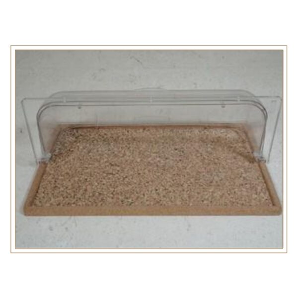 Rectangular Cork Tray with Acrylic Dome for Hygienic Food Presentation