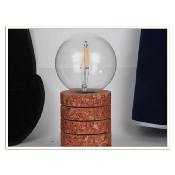 Contemporary Cork and Glass Table Lamp for Minimalist Workspace and Reading Needs