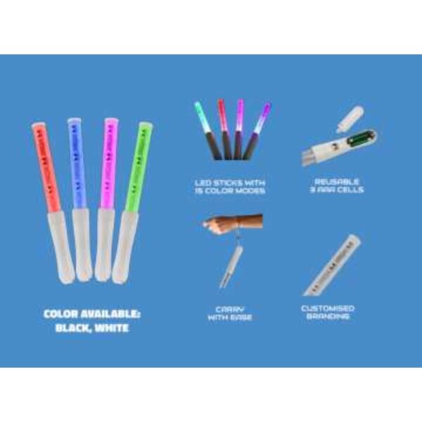 LED Glow Sticks Featuring Up To Fifteen Color Modes For Advanced Entertainment And Customizable Spectator Experience At Events