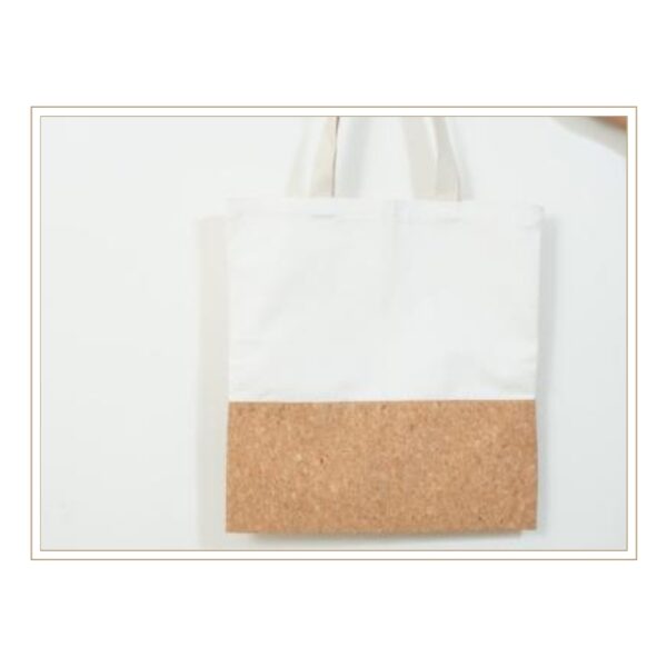 Sustainable Canvas Tote Bag with Natural Cork Base Panel for Everyday Use