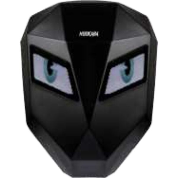 Bold Black Polygon Owl Backpack With Striking Blue Digital Eyes For Futuristic Urban, Tech, And Gaming Enthusiasts