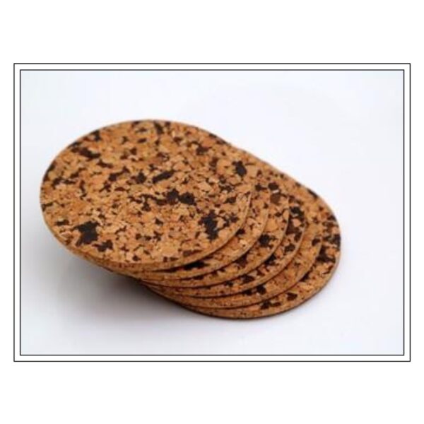 Set of Durable, Eco-Friendly Round Cork Coasters with Distinctive Speckled Pattern for Stylish Surface Protection at Home, Office, or Café