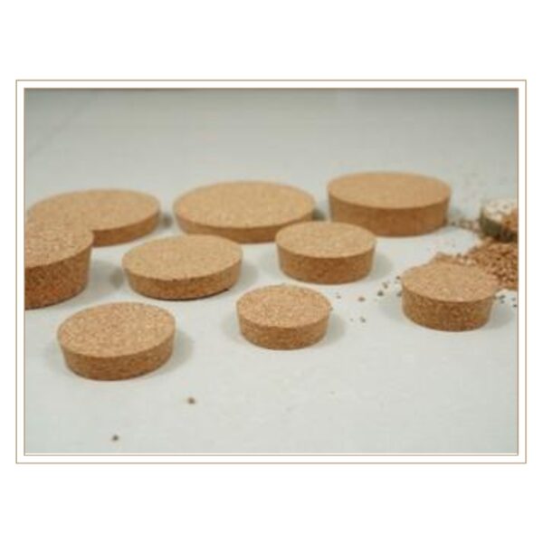Wide Flat Circular Cork Stoppers for Laboratory, Storage Jars, or Craft Applications in Multiple Diameter Options