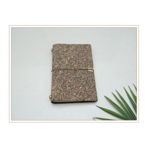 Versatile Eco-Friendly Travel Journal with Natural Cork Cover and Secure Wraparound Elastic for Refillable Note-Taking and Creative Exploration