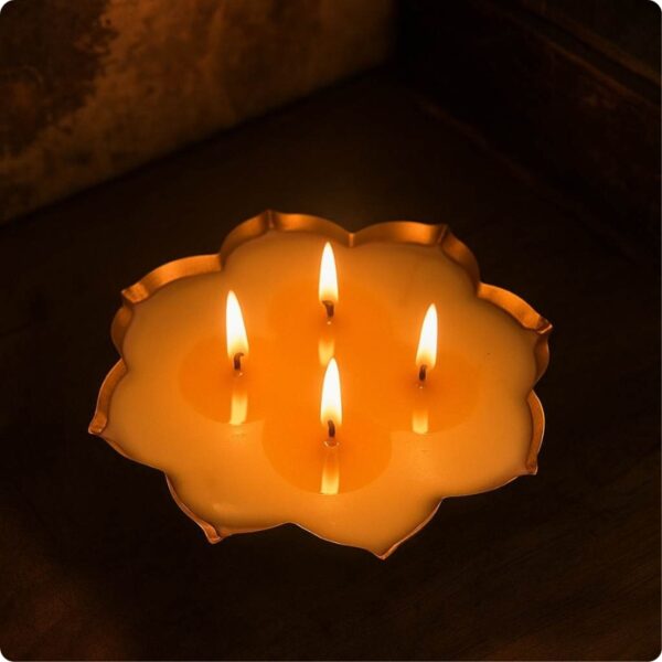 Golden Floral Multi-Wick Scented Candle in Designer Tin